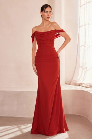 Ladivine Amoris T705 Off Shoulder Fitted Bridesmaid Gown