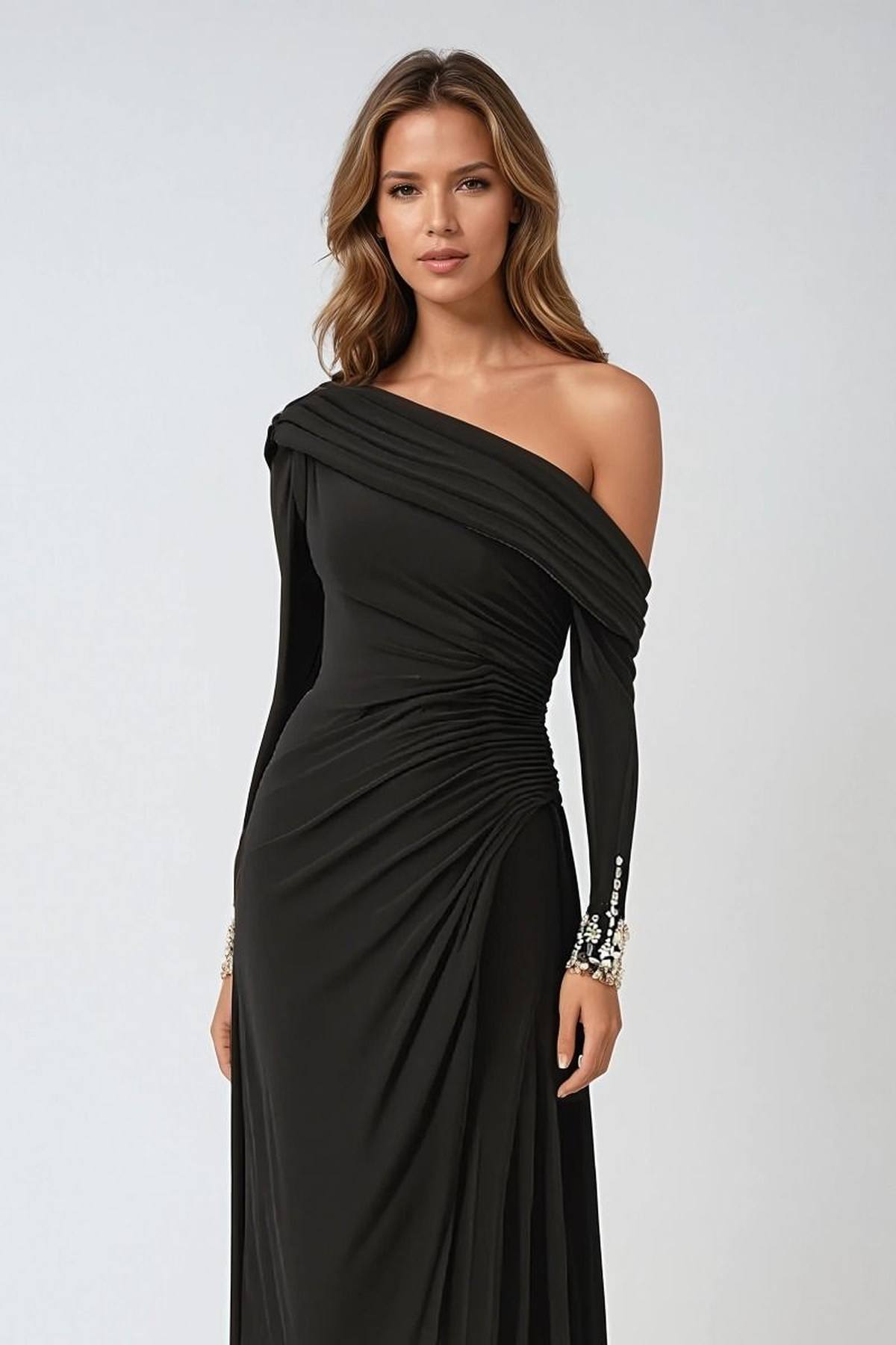 Ladivine Amoris T803 Off the Shoulder Long Sleeve Knee Length Dress - Glamourous Grace