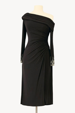 Ladivine Amoris T803 Off the Shoulder Long Sleeve Knee Length Dress