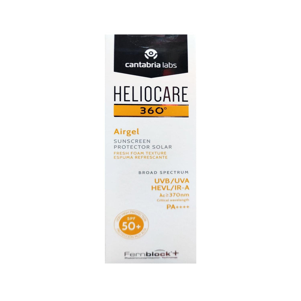 Heliocare 360 Airgel Spf 50+ Sunscreen Gel - High Protection, Lightweight, Non-Greasy - 60ml - Glamourous Grace