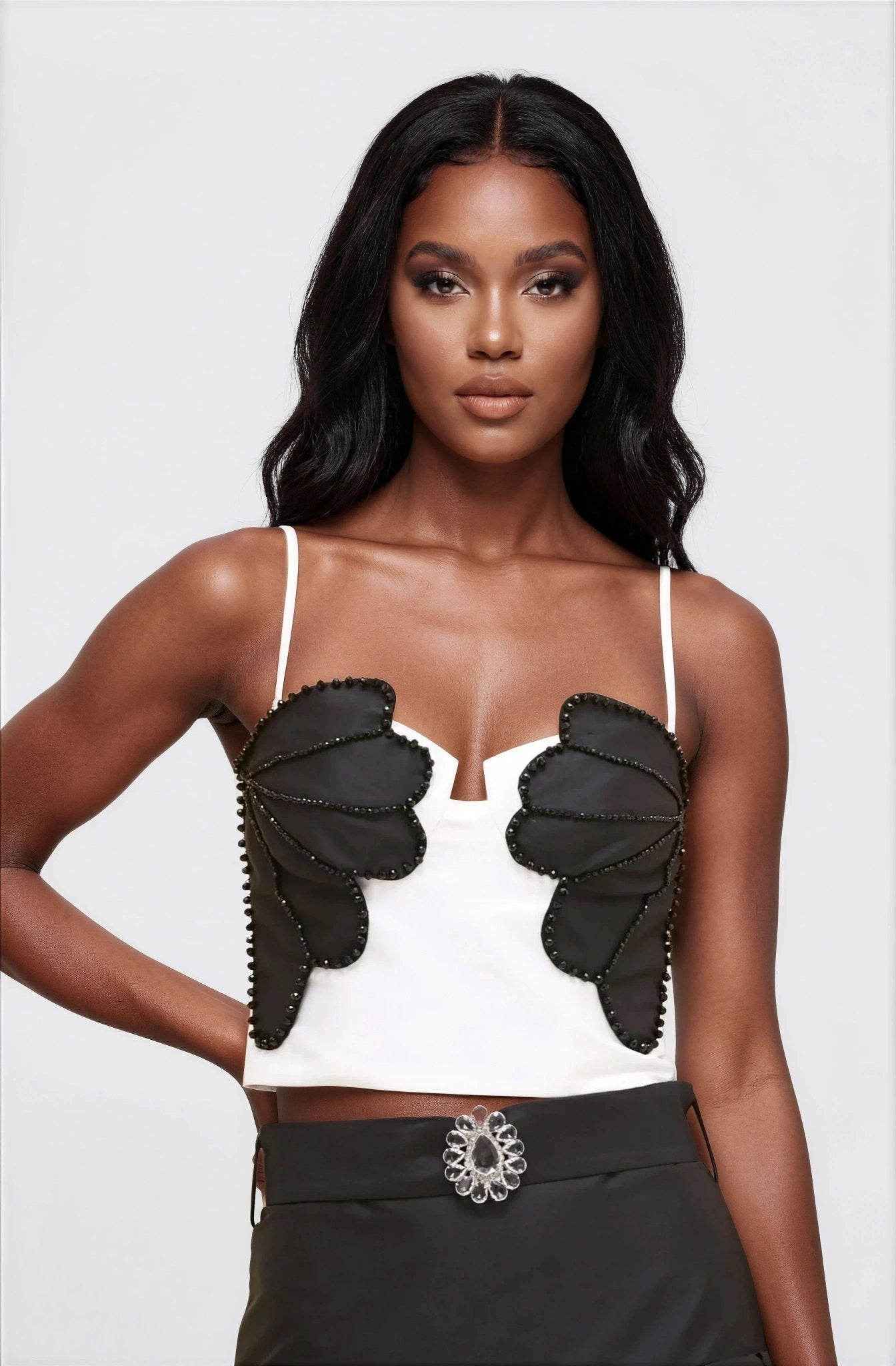 Taffeta Bloom Mini Skirt – Black (Final Sale) - Glamourous Grace