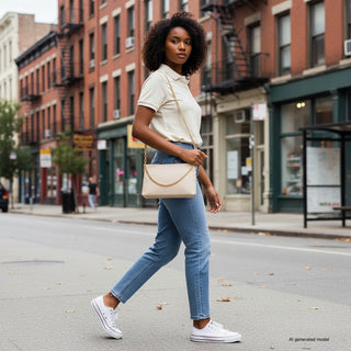 Italian Full-Grain Leather Crossbody Bag | Mantova - Glamourous Grace