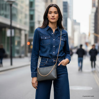 Italian Full-Grain Leather Crossbody Bag | Mantova - Glamourous Grace