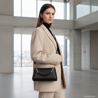 Italian Full-Grain Leather Crossbody Bag | Milano - Glamourous Grace