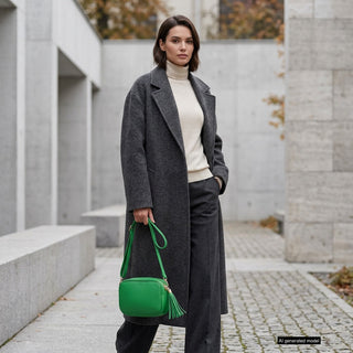 Italian Full-Grain Leather Crossbody Bag | Parma - Glamourous Grace