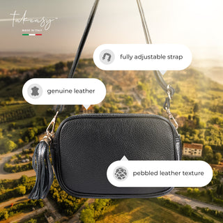 Italian Full-Grain Leather Crossbody Bag | Parma - Glamourous Grace