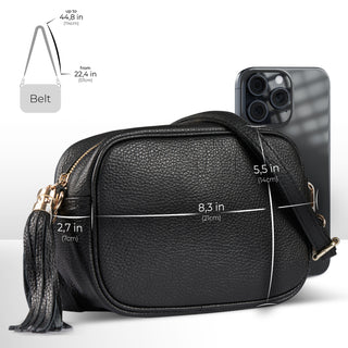 Italian Full-Grain Leather Crossbody Bag | Parma - Glamourous Grace