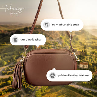 Italian Full-Grain Leather Crossbody Bag | Parma - Glamourous Grace