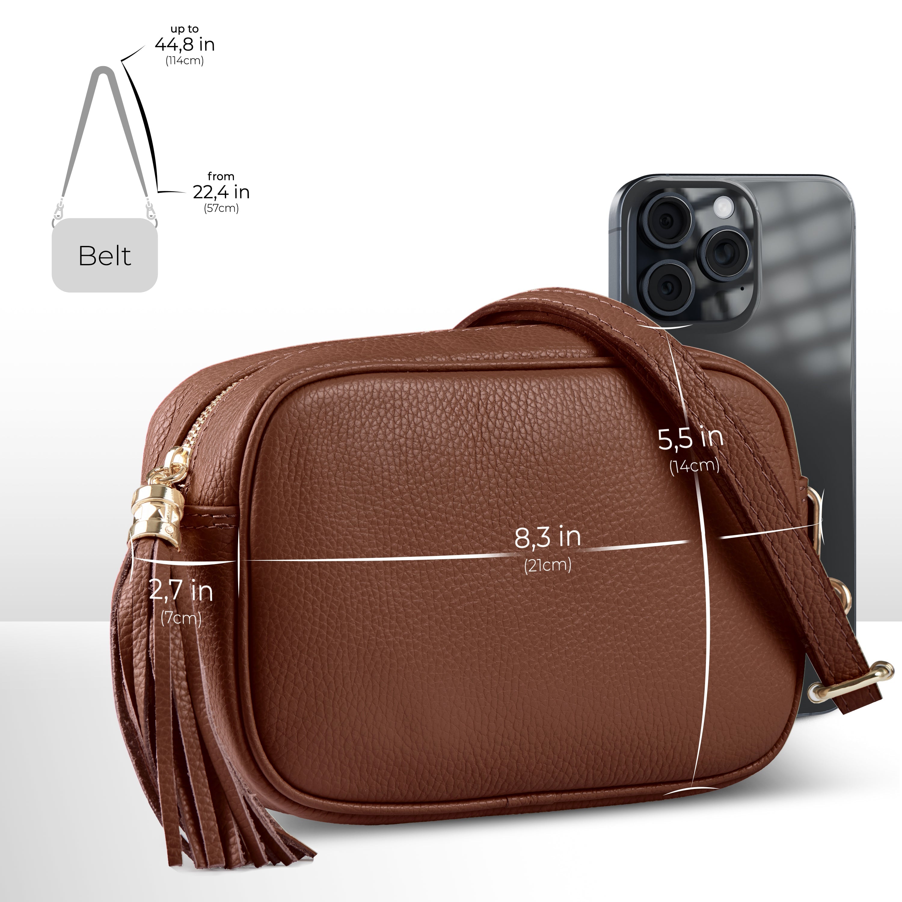 Italian Full-Grain Leather Crossbody Bag | Parma - Glamourous Grace