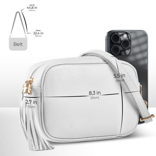 Italian Full-Grain Leather Crossbody Bag | Parma - Glamourous Grace