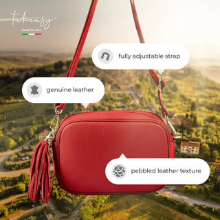 Italian Full-Grain Leather Crossbody Bag | Parma - Glamourous Grace