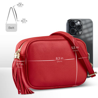 Italian Full-Grain Leather Crossbody Bag | Parma - Glamourous Grace