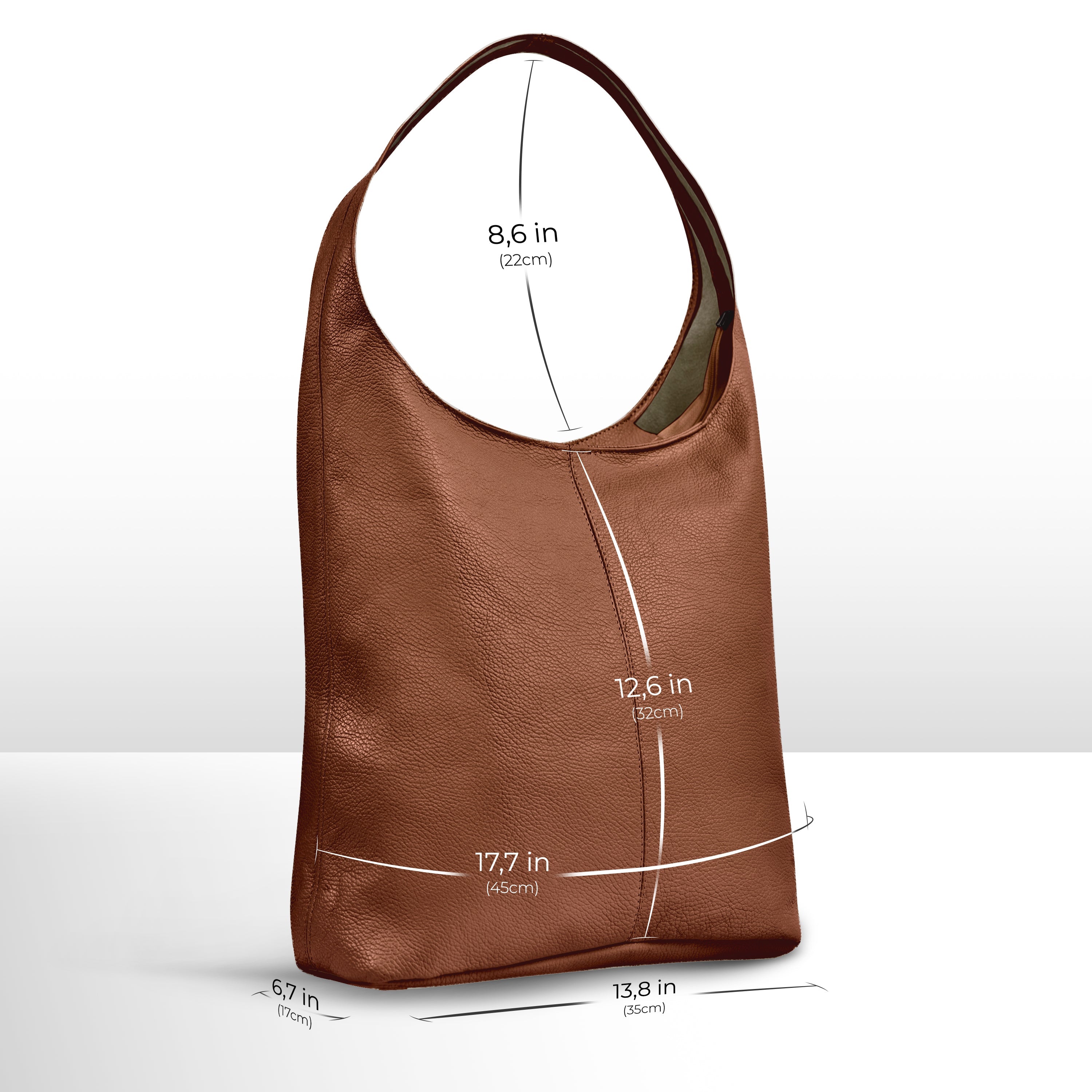 Italian Full-Grain Leather Hobo Bag | Siena - Glamourous Grace