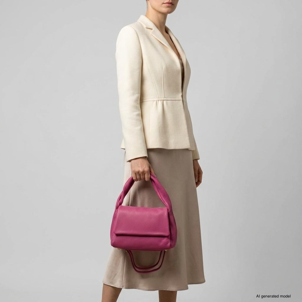 Italian Full-Grain Leather Top-Handle Bag | Perugia - Glamourous Grace