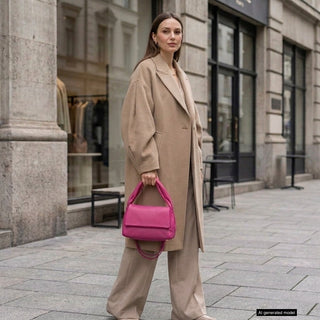 Italian Full-Grain Leather Top-Handle Bag | Perugia - Glamourous Grace