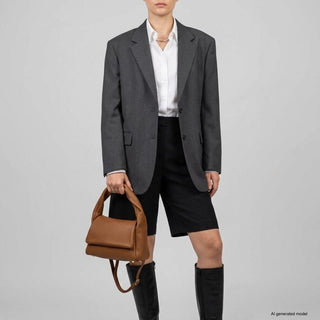 Italian Full-Grain Leather Top-Handle Bag | Perugia - Glamourous Grace