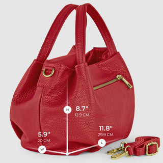 Italian Full-Grain Leather Top-Handle Bag | Lucca - Glamourous Grace