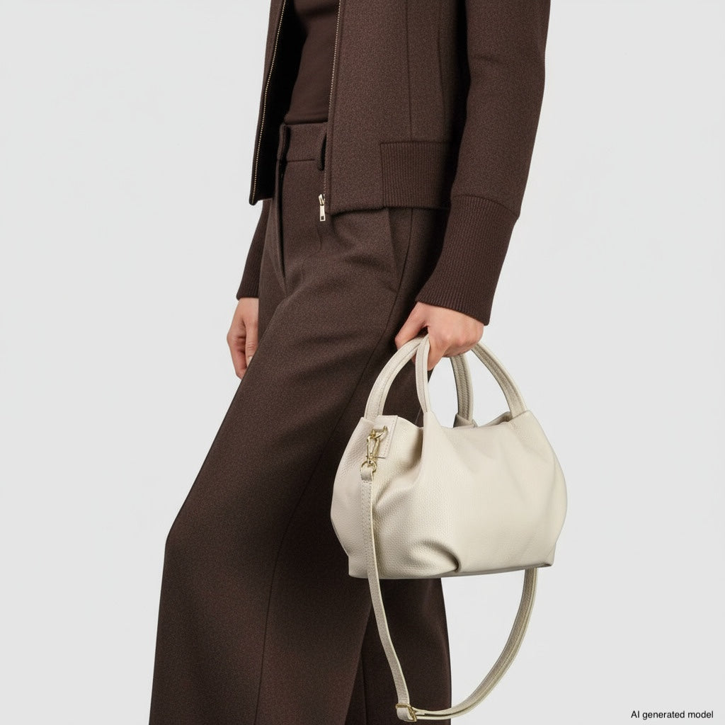 Italian Full-Grain Leather Top-Handle Bag | Lucca - Glamourous Grace