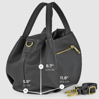 Italian Full-Grain Leather Top-Handle Bag | Lucca - Glamourous Grace