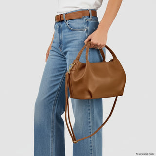 Italian Full-Grain Leather Top-Handle Bag | Lucca - Glamourous Grace