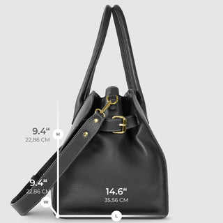 Italian Full-Grain Leather Top-Handle Bag | Asti - Glamourous Grace
