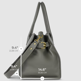 Italian Full-Grain Leather Top-Handle Bag | Asti - Glamourous Grace