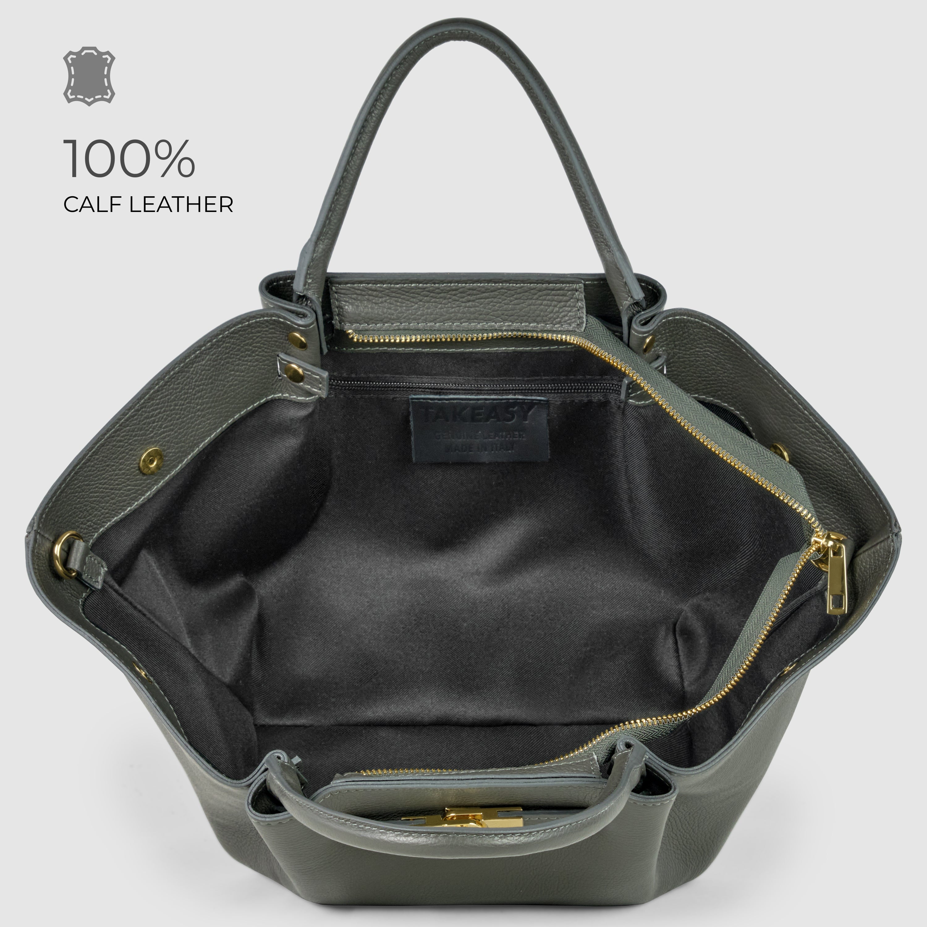 Italian Full-Grain Leather Tote Bag | Cosenza - Glamourous Grace