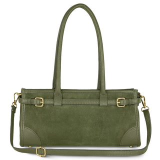 Italian Genuine Suede & Full-Grain Leather Shoulder Bag | Lodi - Glamourous Grace