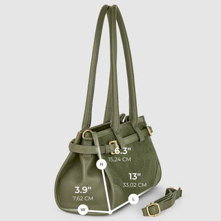 Italian Genuine Suede & Full-Grain Leather Shoulder Bag | Lodi - Glamourous Grace