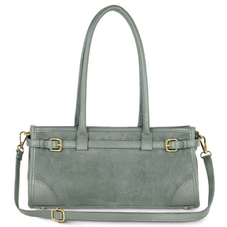 Italian Genuine Suede & Full-Grain Leather Shoulder Bag | Lodi - Glamourous Grace