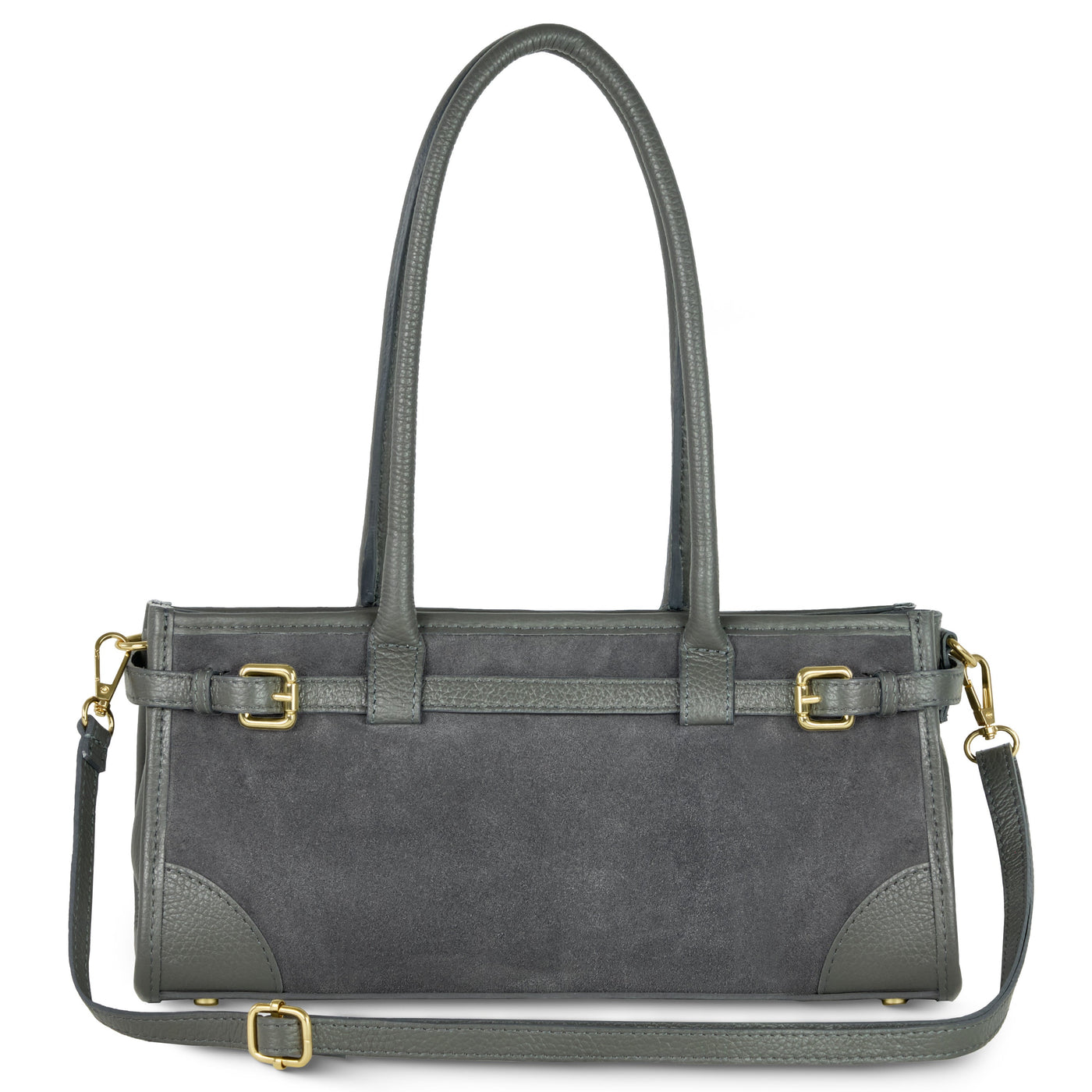 Italian Genuine Suede & Full-Grain Leather Shoulder Bag | Lodi - Glamourous Grace