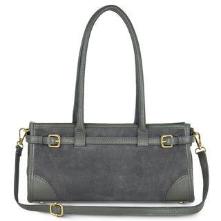 Italian Genuine Suede & Full-Grain Leather Shoulder Bag | Lodi - Glamourous Grace