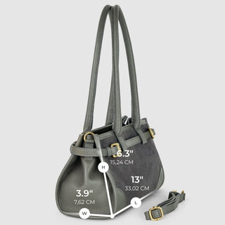 Italian Genuine Suede & Full-Grain Leather Shoulder Bag | Lodi - Glamourous Grace