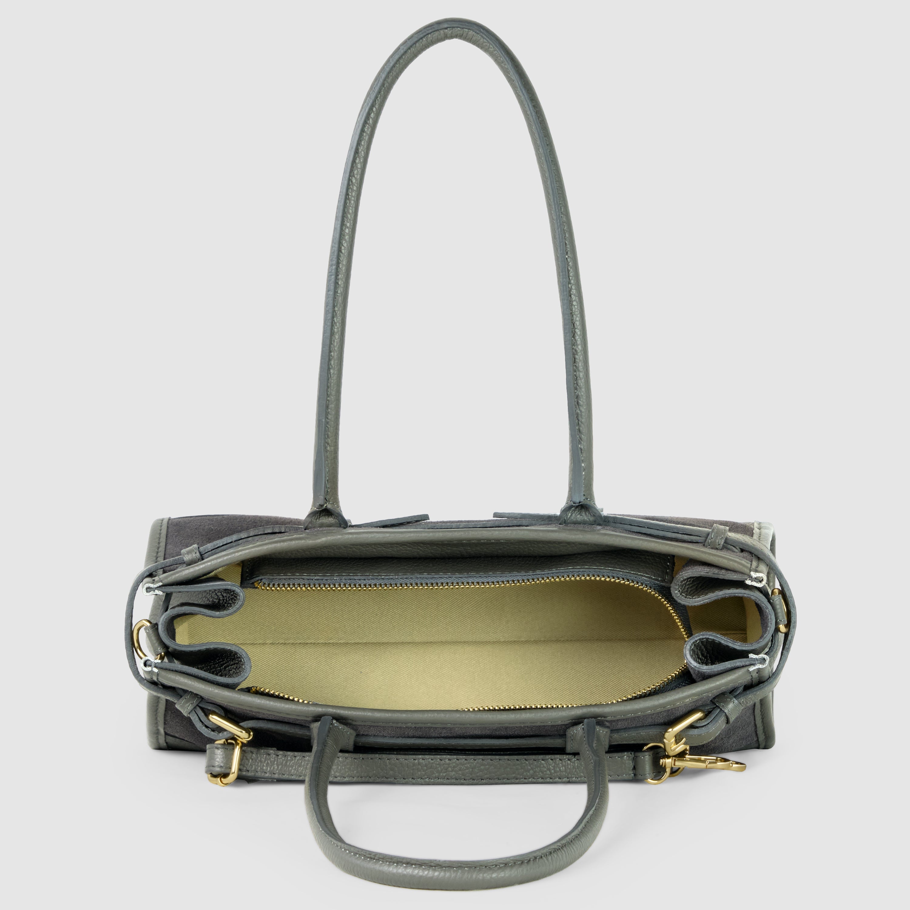 Italian Genuine Suede & Full-Grain Leather Shoulder Bag | Lodi - Glamourous Grace