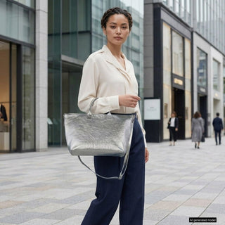 Italian Genuine Metallic Suede Top-Handle Bag | Padova - Glamourous Grace