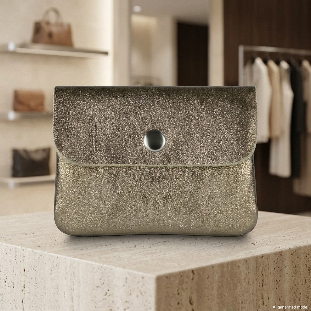 Italian Genuine Metallic Suede Wallet | Assisi - Glamourous Grace