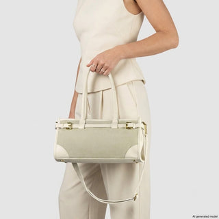 Italian Genuine Suede & Full-Grain Leather Shoulder Bag | Lodi - Glamourous Grace