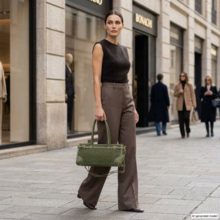 Italian Genuine Suede & Full-Grain Leather Shoulder Bag | Lodi - Glamourous Grace