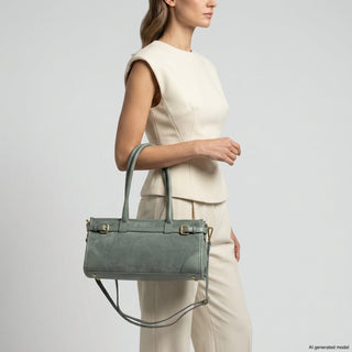 Italian Genuine Suede & Full-Grain Leather Shoulder Bag | Lodi - Glamourous Grace