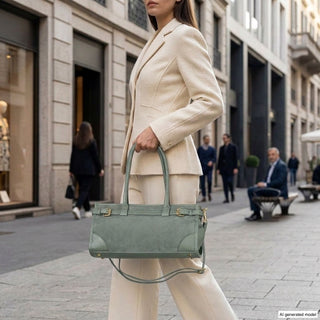 Italian Genuine Suede & Full-Grain Leather Shoulder Bag | Lodi - Glamourous Grace