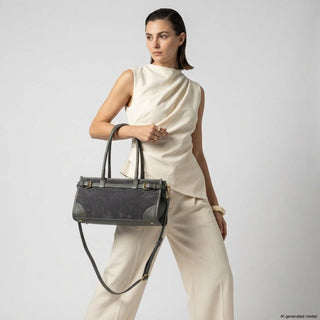 Italian Genuine Suede & Full-Grain Leather Shoulder Bag | Lodi - Glamourous Grace