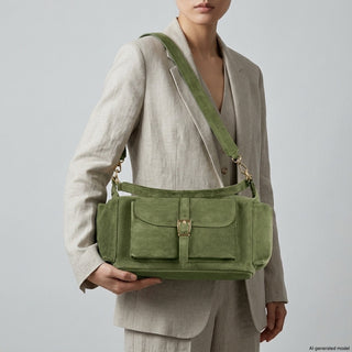Italian Genuine Suede Shoulder Bag | Sondrio - Glamourous Grace