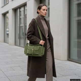 Italian Genuine Suede Shoulder Bag | Sondrio - Glamourous Grace