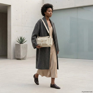 Italian Genuine Suede Shoulder Bag | Sondrio - Glamourous Grace