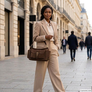 Italian Genuine Suede Shoulder Bag | Sondrio - Glamourous Grace