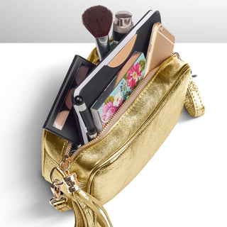 Italian Genuine Metallic Suede Crossbody Bag | Gubbio - Glamourous Grace