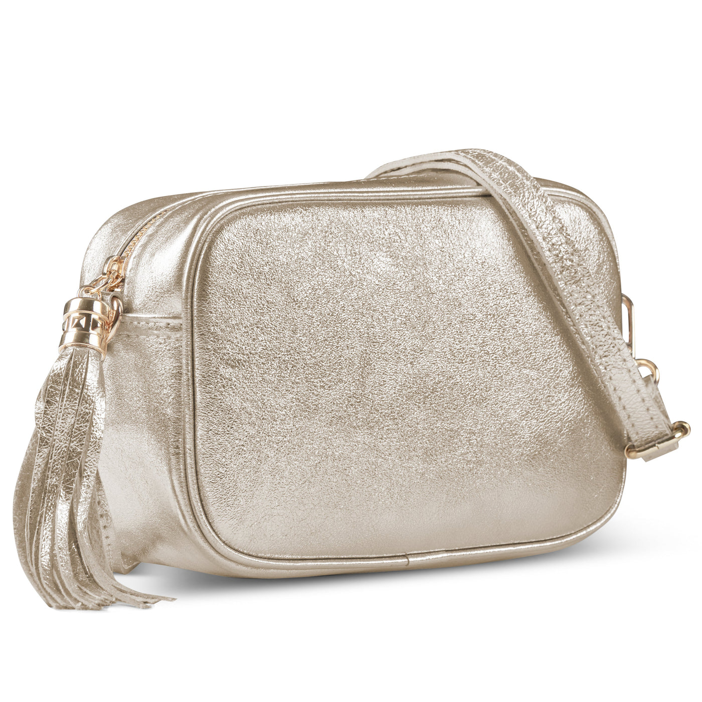 Italian Genuine Metallic Suede Crossbody Bag | Gubbio - Glamourous Grace