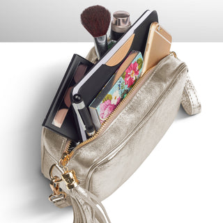 Italian Genuine Metallic Suede Crossbody Bag | Gubbio - Glamourous Grace