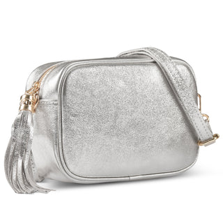 Italian Genuine Metallic Suede Crossbody Bag | Gubbio - Glamourous Grace