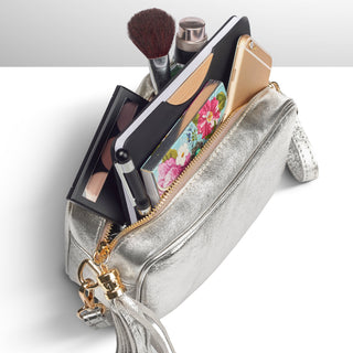 Italian Genuine Metallic Suede Crossbody Bag | Gubbio - Glamourous Grace